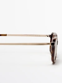 Contrast rectangular sunglasses