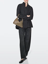 Petit sac  porté épaule en cuir tressé