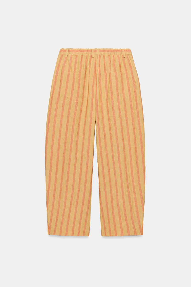 ZW COLLECTION STRIPED LINEN-BLEND PANTS