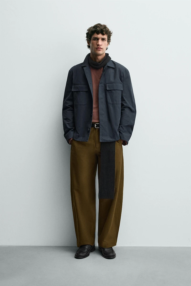 STRUCTURED TWILL POCKET OVERSHIRT