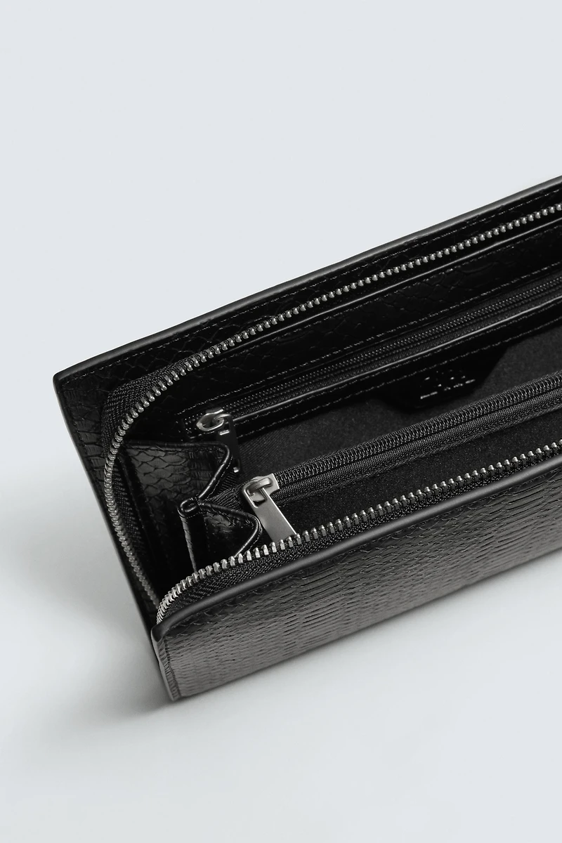 PORTEFEUILLE OVERSIZE IMPRIMÉ CROCODILE