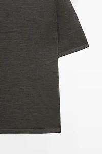 Wool blend knit T-shirt