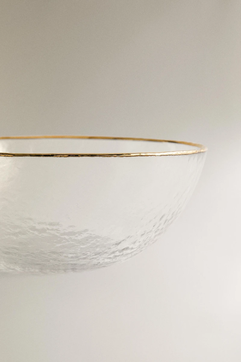 BOL EN VERRE RELIEF FILET DORÉ