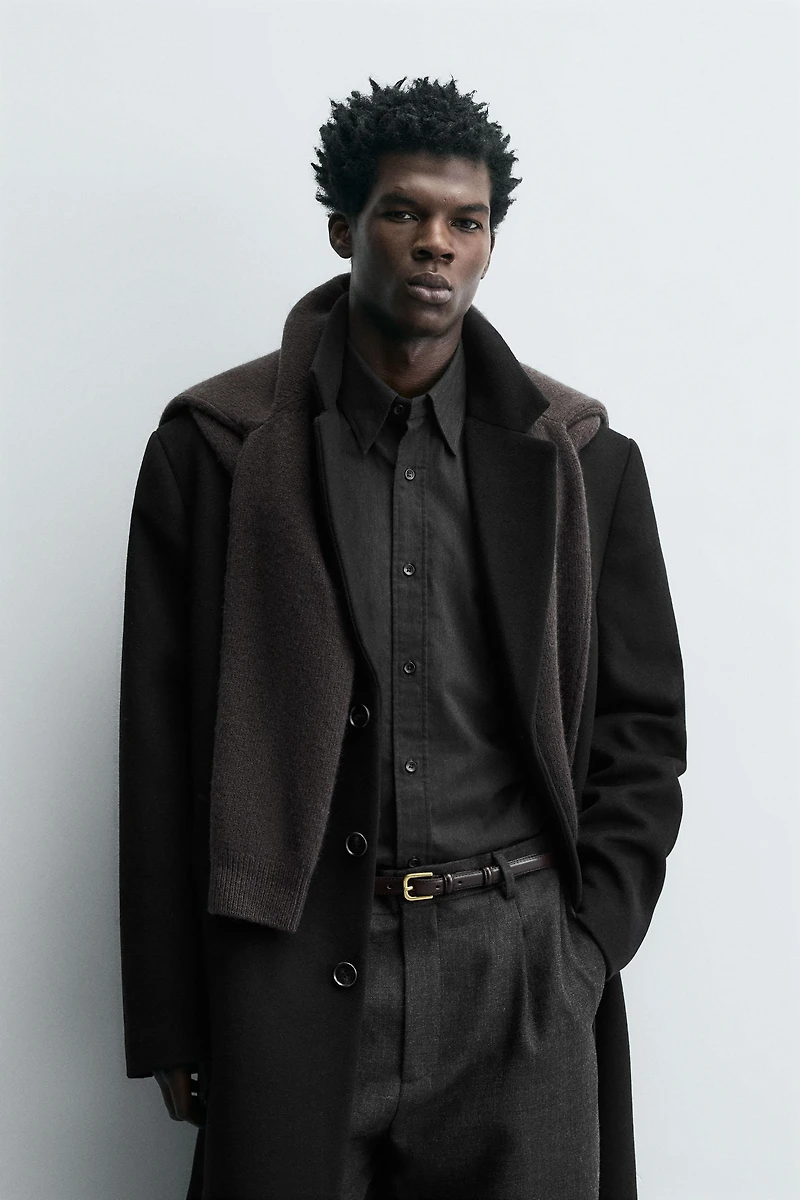 MANTEAU REGULAR FIT AVEC LAINE