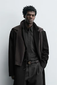 MANTEAU REGULAR FIT AVEC LAINE