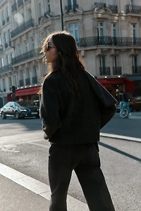 SHORT COAT WITH BOUCLÉ SCARF