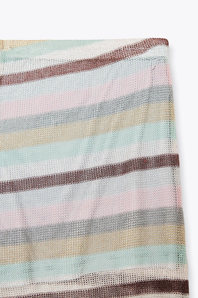 METALLIC THREAD STRIPED PANTS