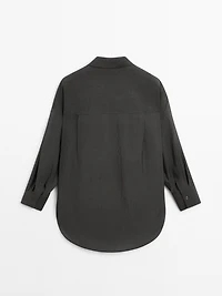 Oversize cotton blend shirt
