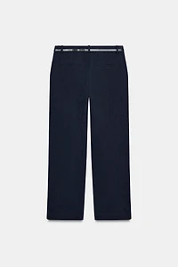 STRAIGHT-LEG PANTS WITH BELT