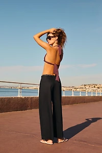 POPLIN PANTS WITH SCARF BELT