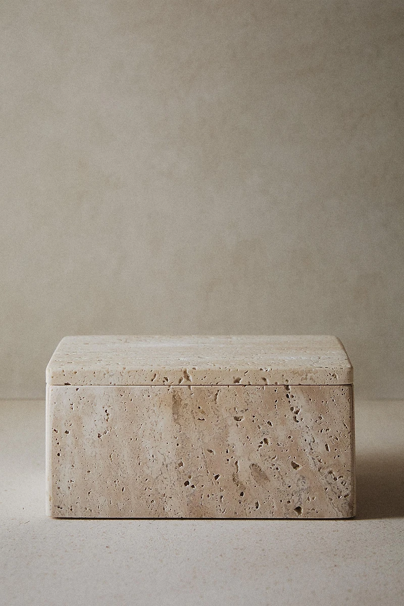 BOÎTE DE RANGEMENT SALLE DE BAIN MARBRE BEIGE