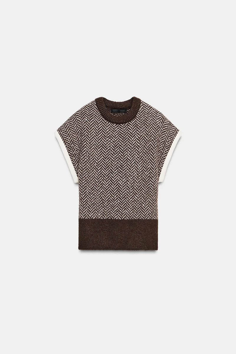 HERRINGBONE KNIT TANK TOP