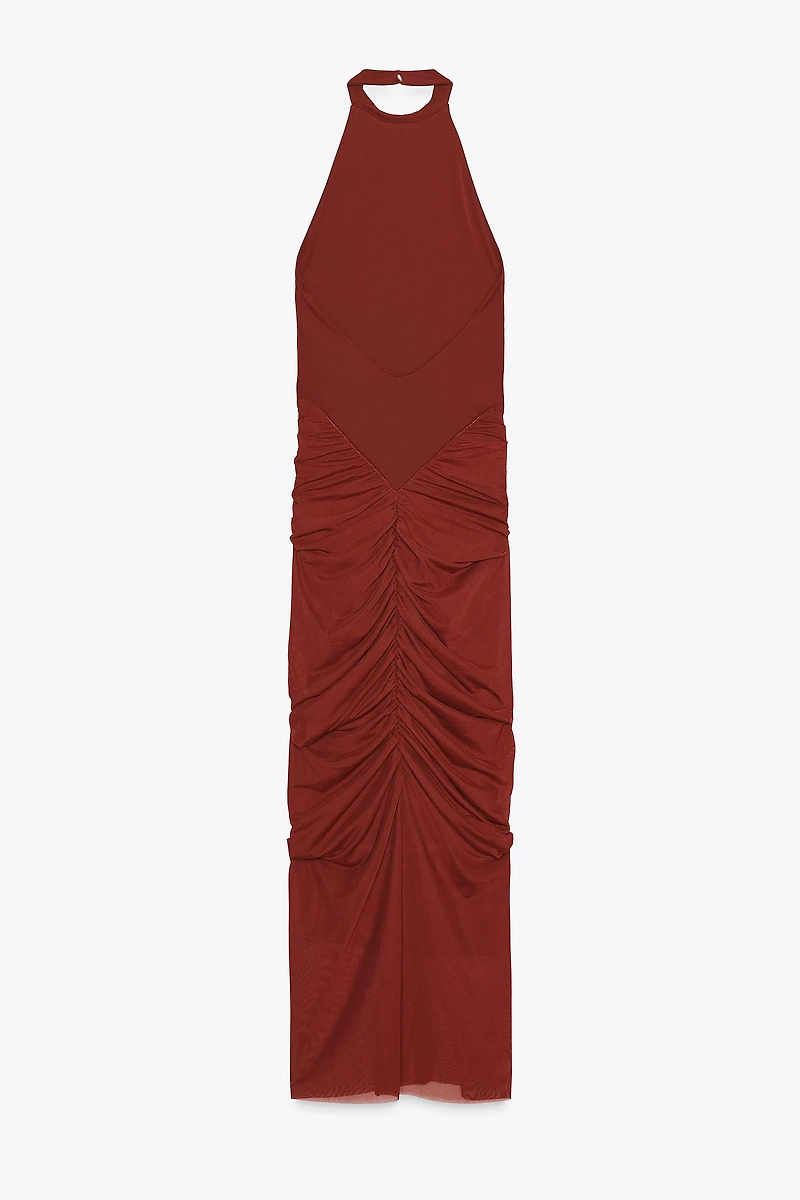 ROBE HALTER AVEC TULLE