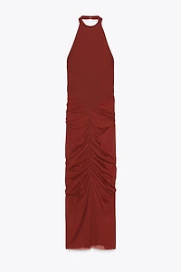 ROBE HALTER AVEC TULLE