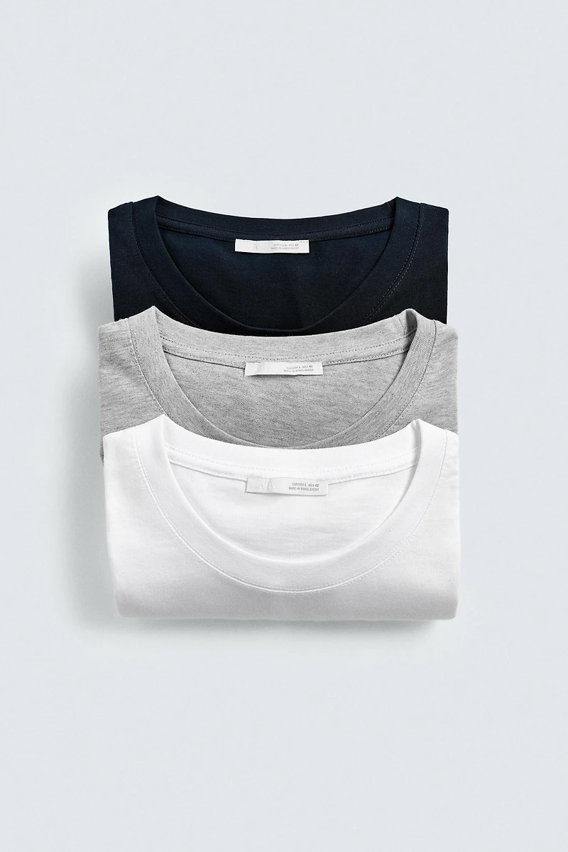 LOT DE 3 T-SHIRTS BASIC MEDIUM WEIGHT