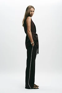 STRAIGHT LEG PANTS WITH SIDE STRIPE