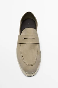 Suede penny strap espadrilles