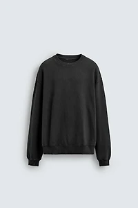 WASHED HERRINGBONE EFFECT SWEATSHIRT
