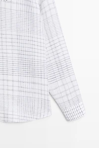 Chemise regular fit à carreaux 100 % lin