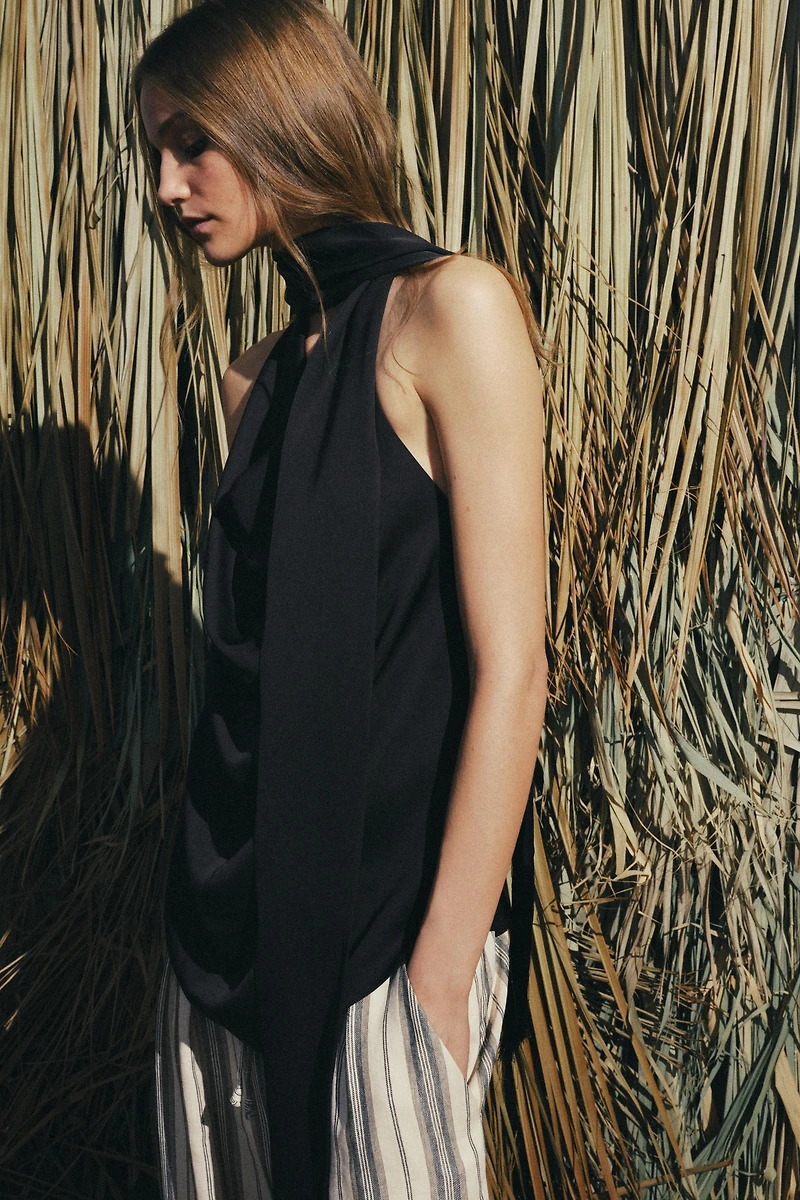 FRINGE SCARF HALTER TOP ZW COLLECTION