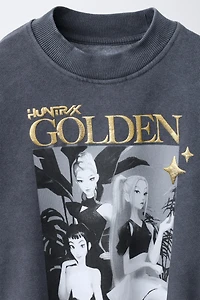 WASHED EFFECT SWEATSHIRT KPOP DEMON HUNTERS™ NETFLIX ©