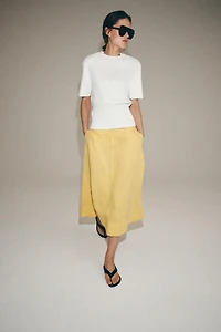 ZW COLLECTION LINEN BLEND MIDI SKIRT