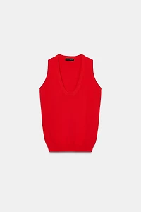 SLEEVELESS KNIT TOP