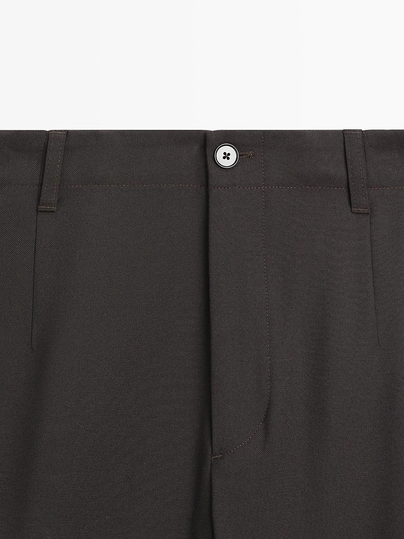 Cool wool textured trousers