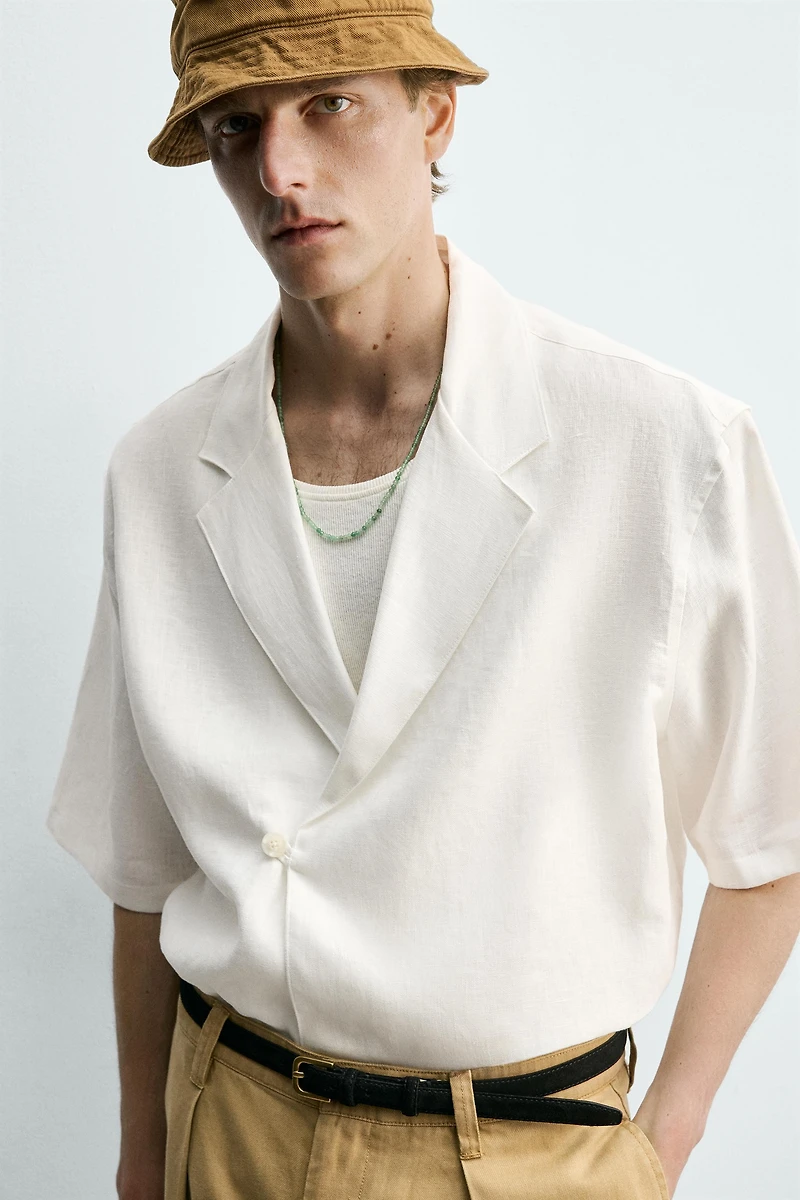 100% LINEN KIMONO SHIRT