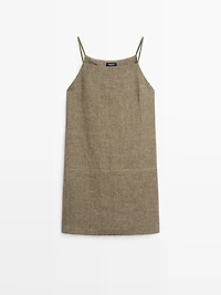 100% linen short dress