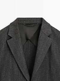 Herringbone wool blend blazer