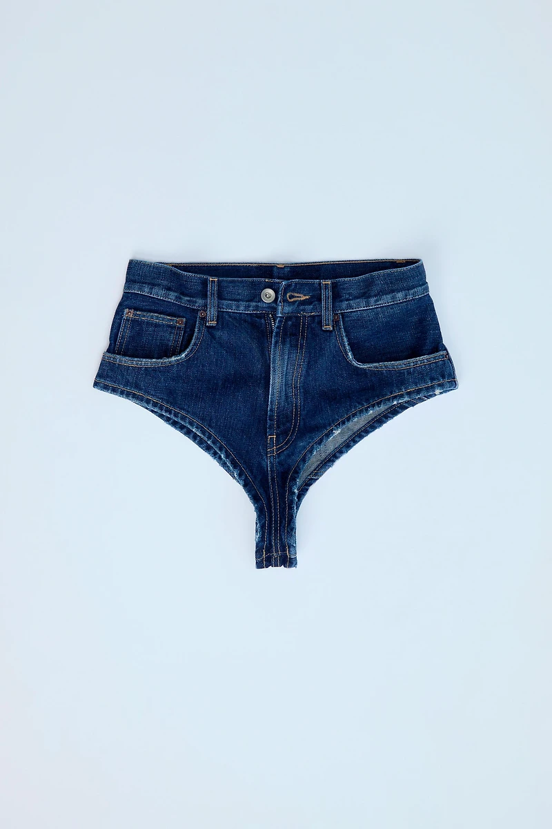 TRF HIGH-RISE MINI DENIM SHORTS
