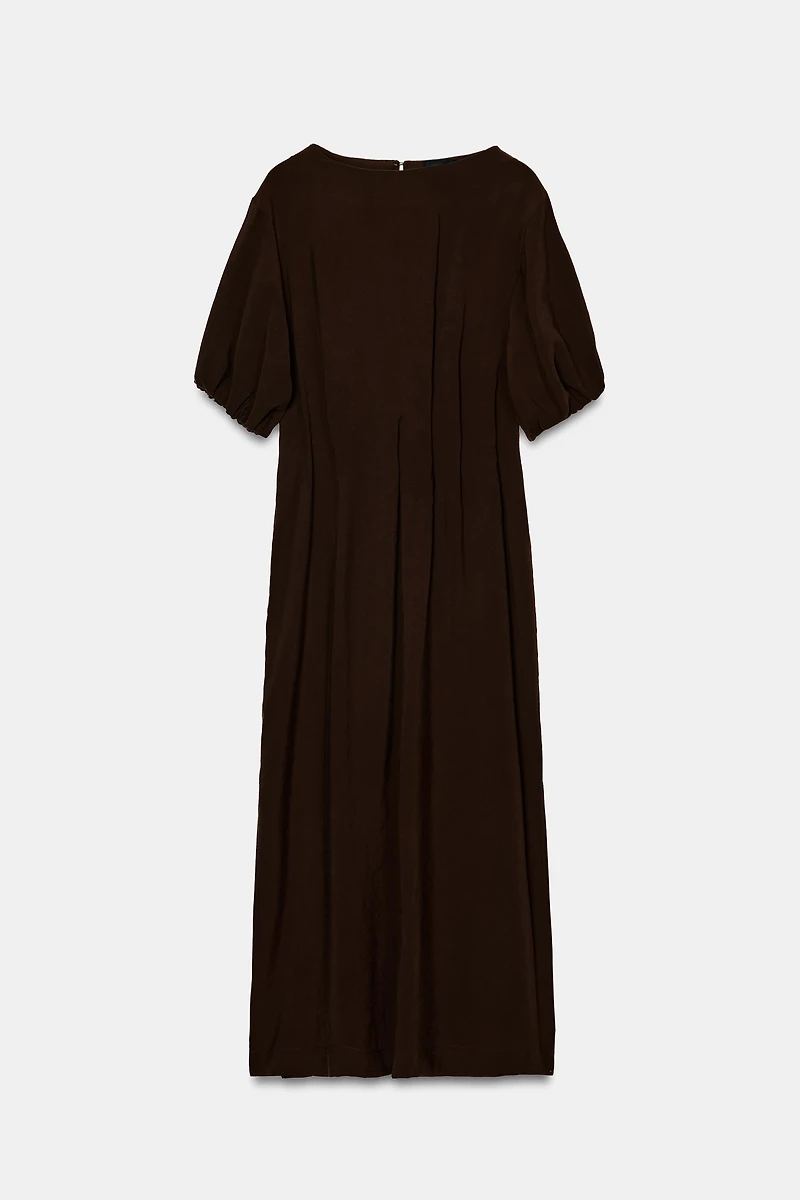 FLOWY PLEATED MIDI DRESS