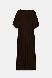 FLOWY PLEATED MIDI DRESS