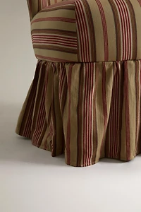 STRIPED ACCENT CHAIR WITH RUFFLE | KATHARINE POLE