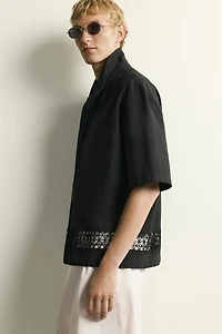 RELAXED FIT SHIRT WITH CONTRAST TRIM