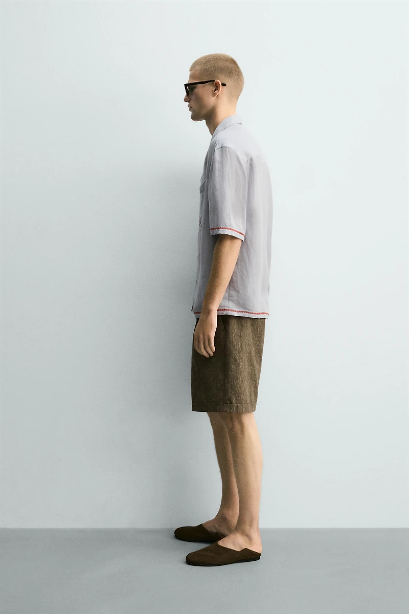 CONTRAST EMBROIDERED VISCOSE