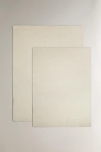 PLAIN WOOL COTTON AREA RUG
