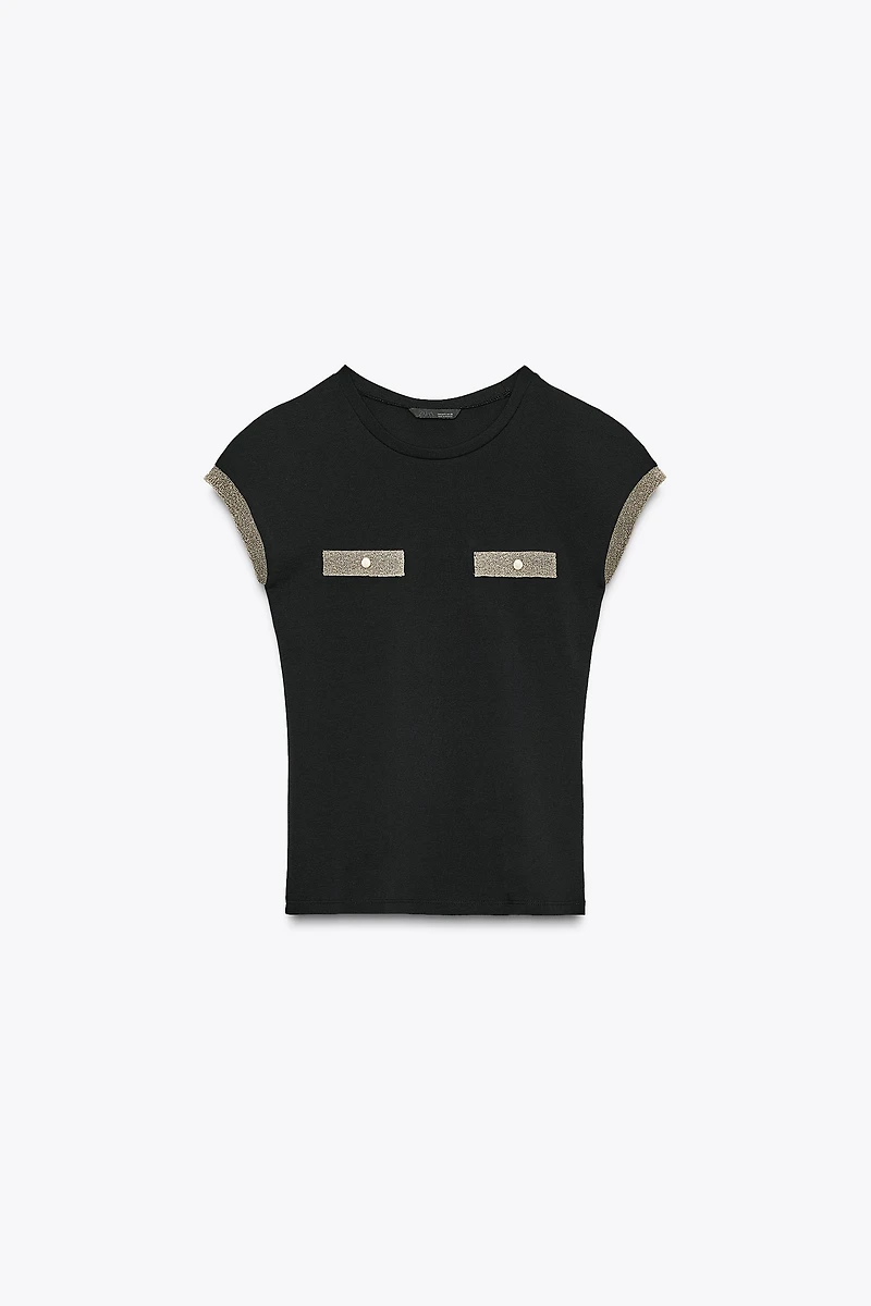 METALLIC THREAD T-SHIRT