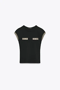 METALLIC THREAD T-SHIRT