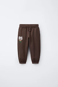 EMBROIDERED ANIMAL NUMBER JOGGING PANTS