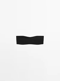 Textured bandeau bikini top