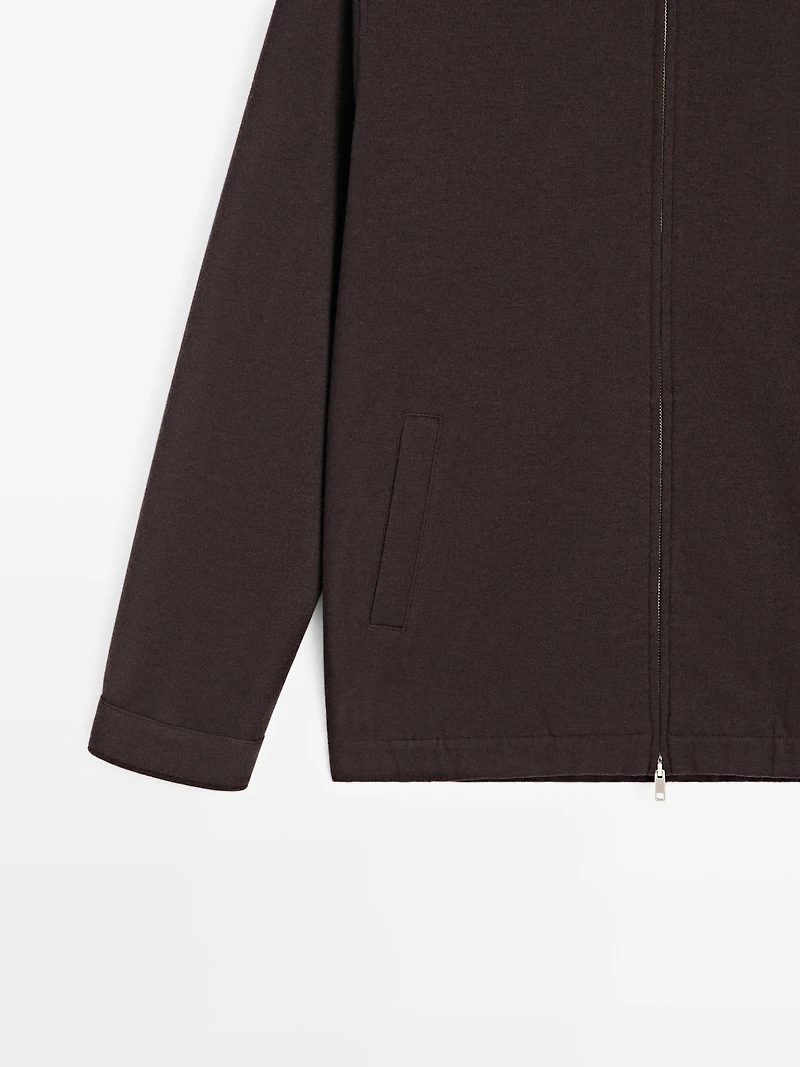 Veste courte double épaisseur en laine mélangée