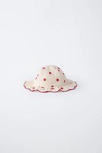 EMBROIDERED FLOWER TEXTURE HAT