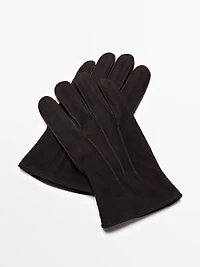 Goatskin gloves with suede finish