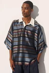 CUPRO-SILK BOXY FIT POLO SHIRT