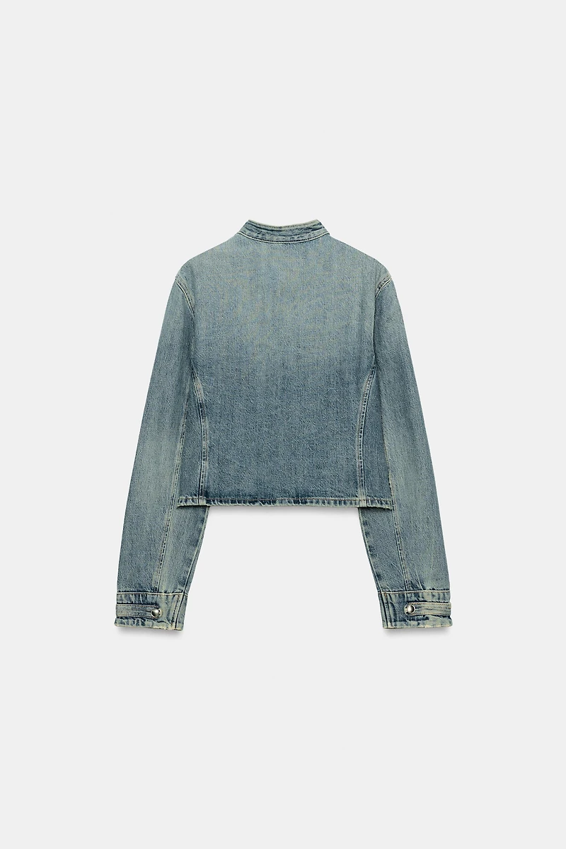 VESTE EN DENIM TRF AJUSTÉE À BOUTONS