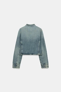 VESTE EN DENIM TRF AJUSTÉE À BOUTONS