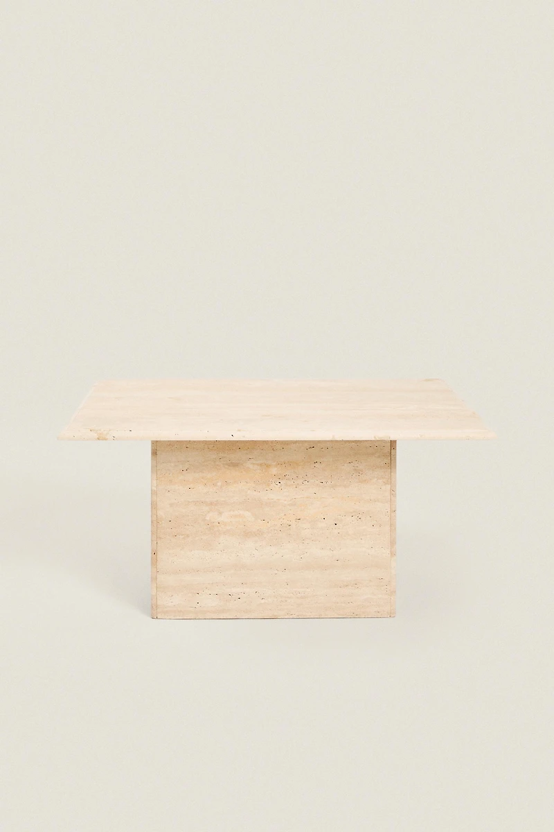 TRAVERTINE MARBLE SIDE TABLE