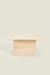 TRAVERTINE MARBLE SIDE TABLE
